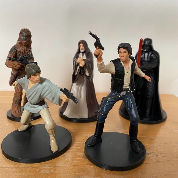 Star Wars Toys 3 Star Wars Plastic Figure Set 5 Skywalker Vader Obi